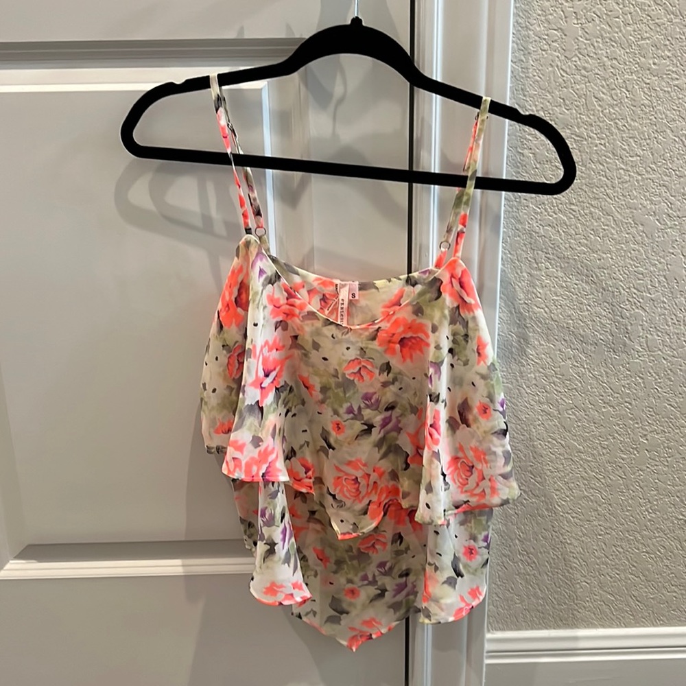 Floral layered tank top
